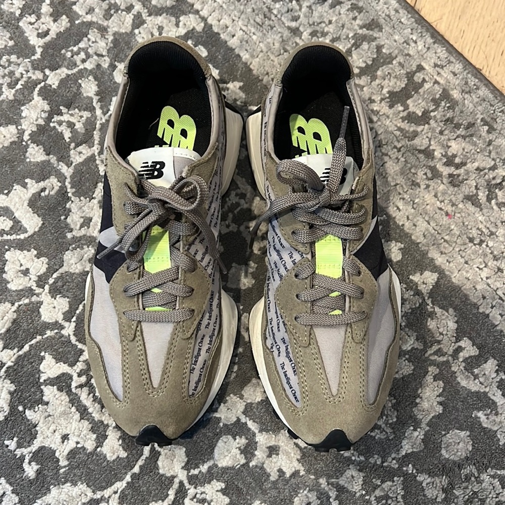 New Balance Olive and Gray Sneakers